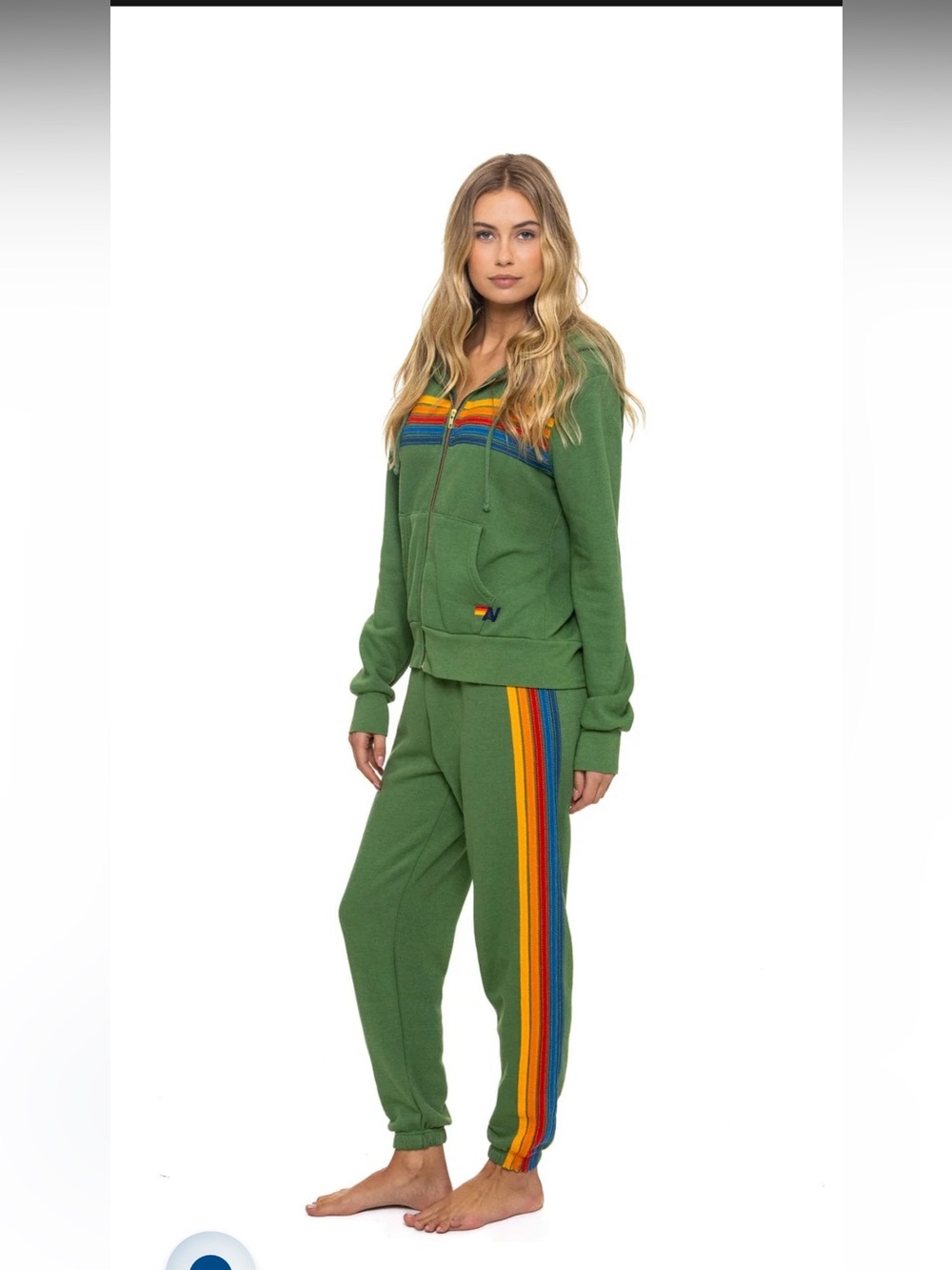 Aviation Nation 5 STRIPE HOODIE and Sweatpants, trendy green color, super soft
